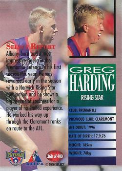 1996 Select AFL #368 Greg Harding Back